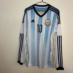 Adidas Messi Argentina home soccer striped Jersey, XL